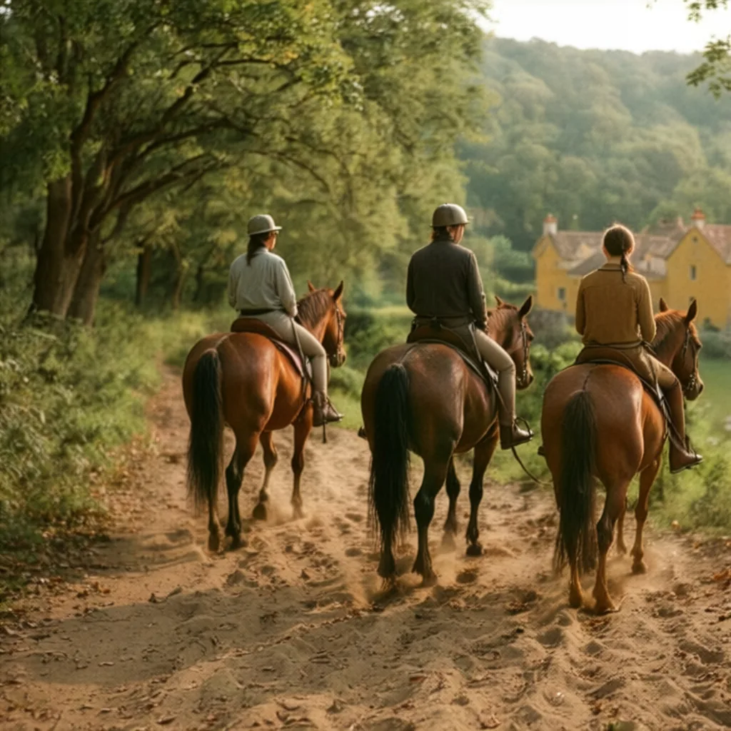 Balade à cheval en Dordogne, autour de Eyraud-Crempse-Maurens